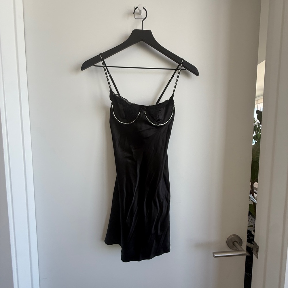 Victoria's Secret Black Satin Chemise